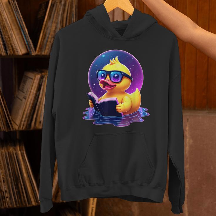 Humor Rubber Duck Reading Book Unisex Hoodie