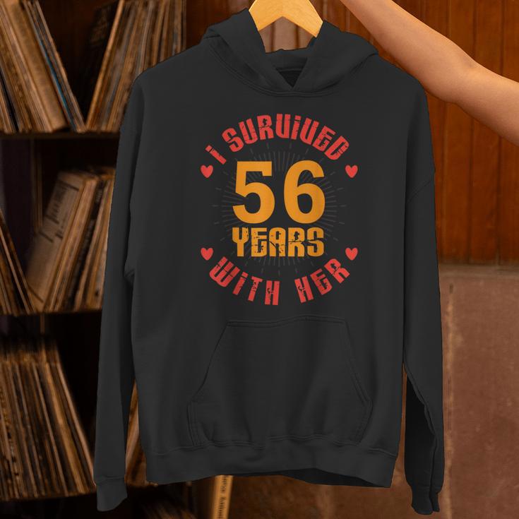 Husband I Survived 56 Years With Her Wife Marriage Memory Unisex Hoodie