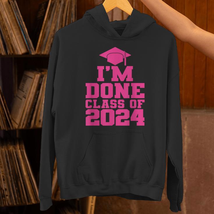 I'm Done Class Of 2024 Pink Girls Women Graduation Unisex Hoodie