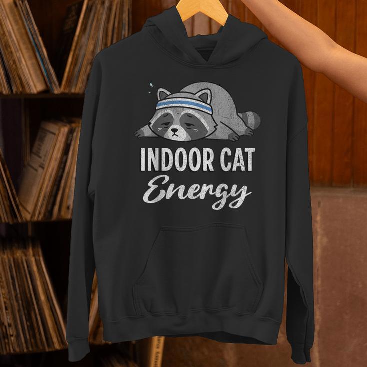 Indoor Cat Energy Raccoon Introvert Anti Social Mascot Unisex Hoodie Indoor Cat Energy Raccoon Introvert Anti Social Mascot Unisex Hoodie
