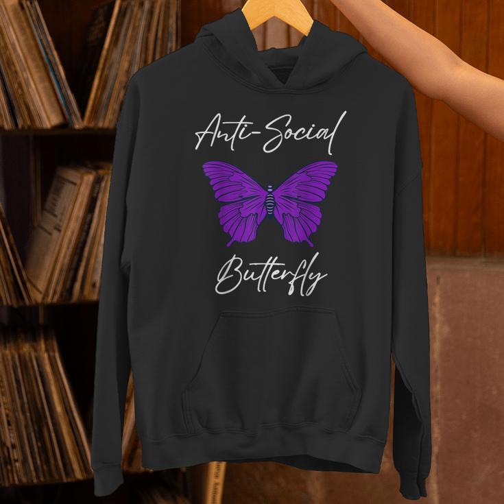 Introvert Antisocial Butterfly For Women Men Unisex Hoodie