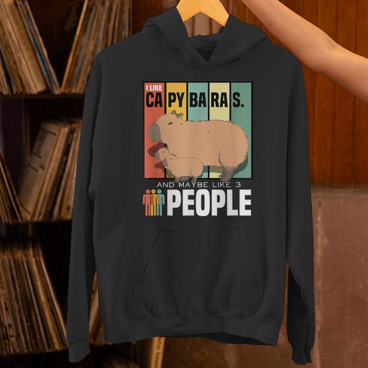 Introvert Capybara Rodent Animal Lover Antisocial Retro Unisex Hoodie