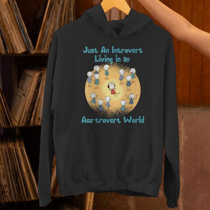 Introvert Extrovert Cartoon In Asstrovert World Unisex Hoodie