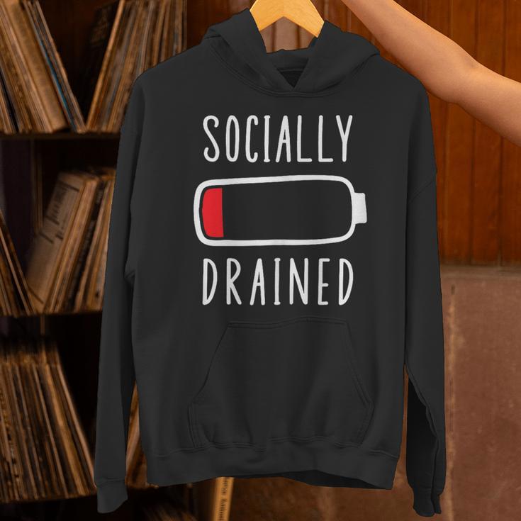 Introvert Socially Drained Battery Unisex Hoodie Introvert Socially Drained Battery Unisex Hoodie