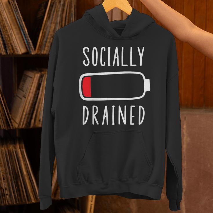 Introvert Socially Drained Battery Unisex Hoodie Introvert Socially Drained Battery Unisex Hoodie