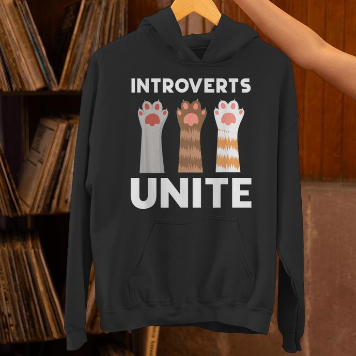 Introvert Unite Kitty Paws Raise Introverted Gathering Unisex Hoodie Introvert Unite Kitty Paws Raise Introverted Gathering Unisex Hoodie