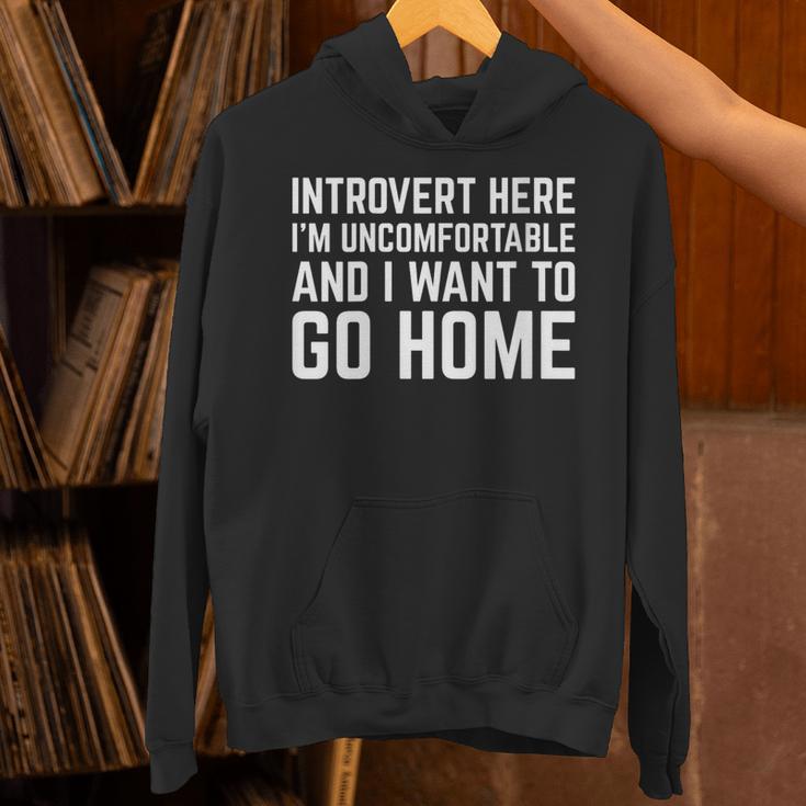 Introvert I Want To Go Home Homebody Loner Humor Unisex Hoodie