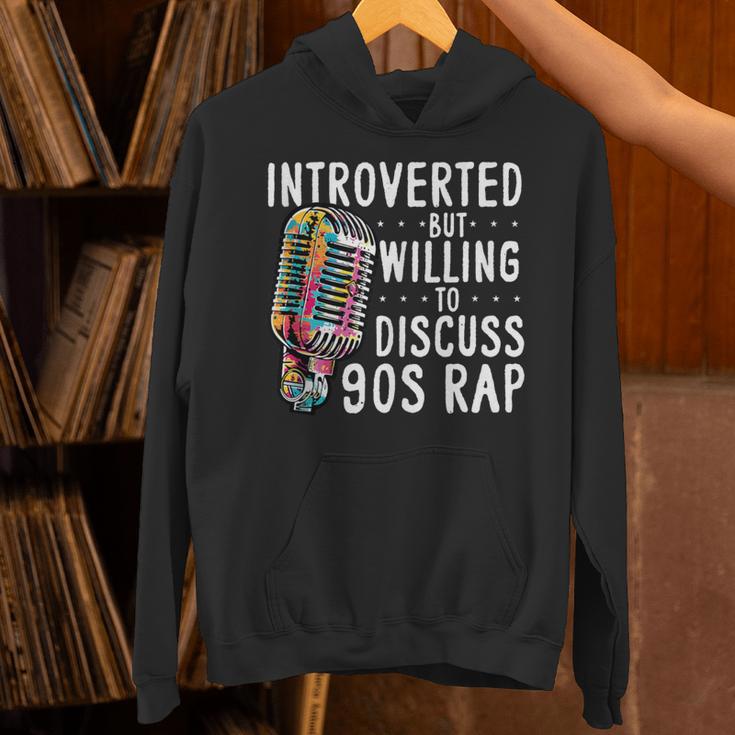 Introverted But Willing To Discuss 90s Rap Socially Awkward Unisex Hoodie