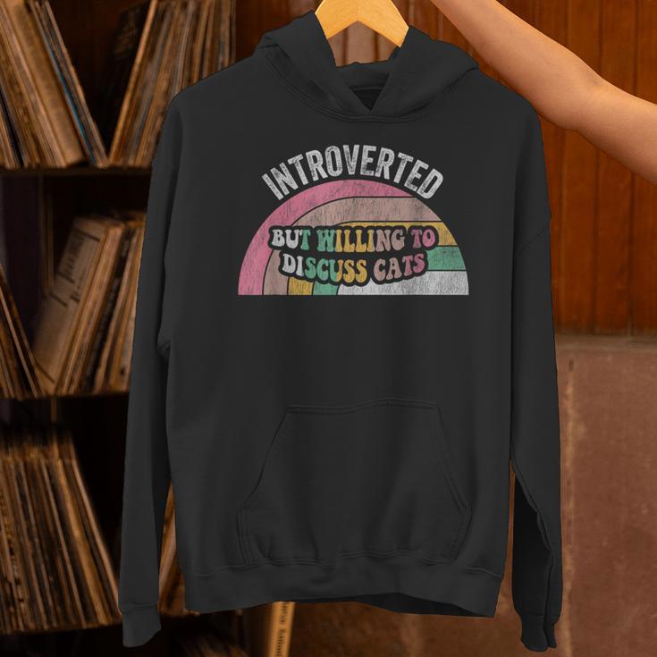 Introverted But Willing To Discuss Cats Rainbow Unisex Hoodie