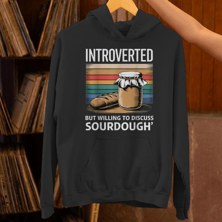 Introverted But Willing To Discuss Sourdough Vintage Baking Unisex Hoodie