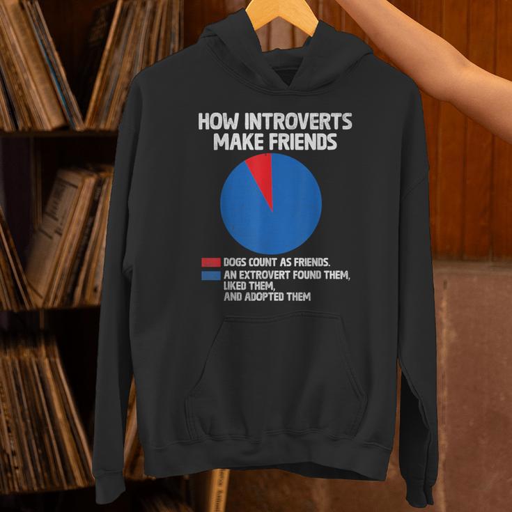 How Introverts Make Friends Sayings For Introverts Unisex Hoodie