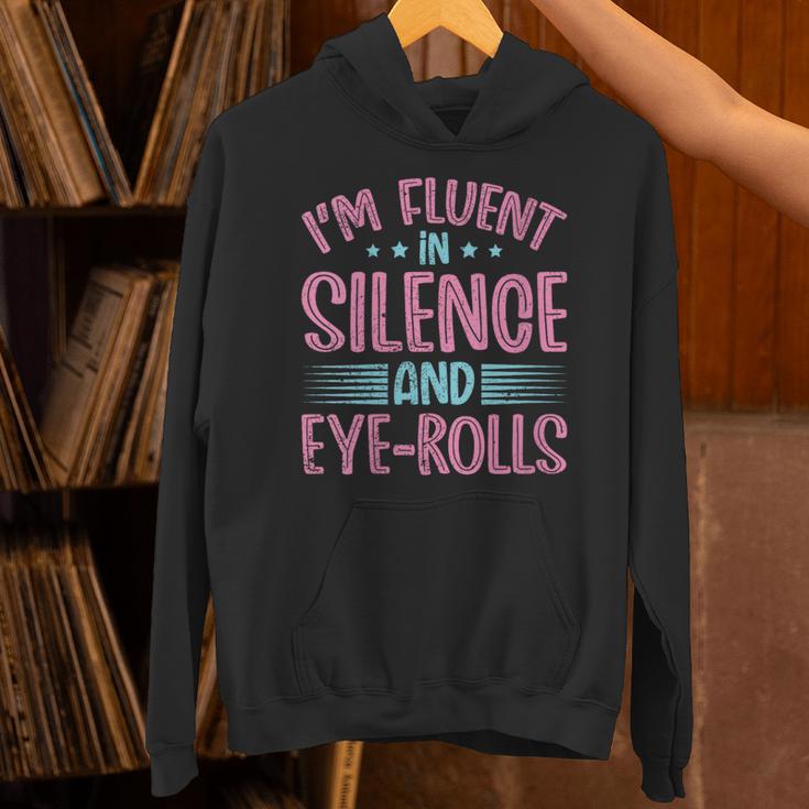 Introverts I'm Fluent In Silence And Eye-Rolls Unisex Hoodie Introverts I'm Fluent In Silence And Eye-Rolls Unisex Hoodie