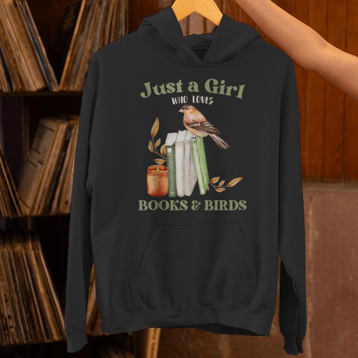 Just a Girl Who Loves Books And Birds Book Reading Bird Love Unisex Hoodie