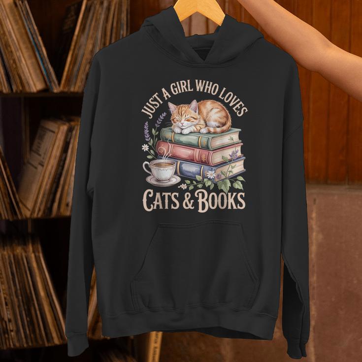 Just A Girl Who Loves Cats And Books Reading Librarian Unisex Hoodie