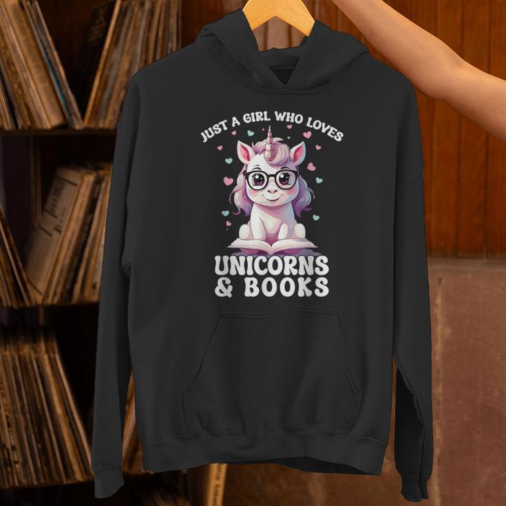 Just a Girl Who Loves Unicorns & Books Bookish Unicorn Love Unisex Hoodie