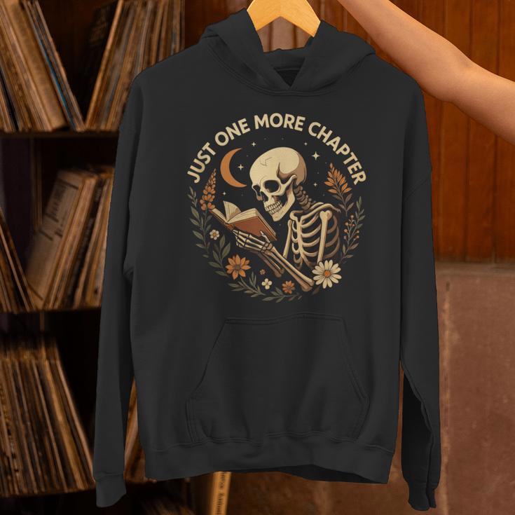 Just One More Chapter Book Lover Bookish Reading Skeleton Unisex Hoodie