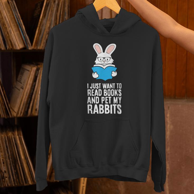 I Just Want To Read Books And Pet My Rabbit Unisex Hoodie