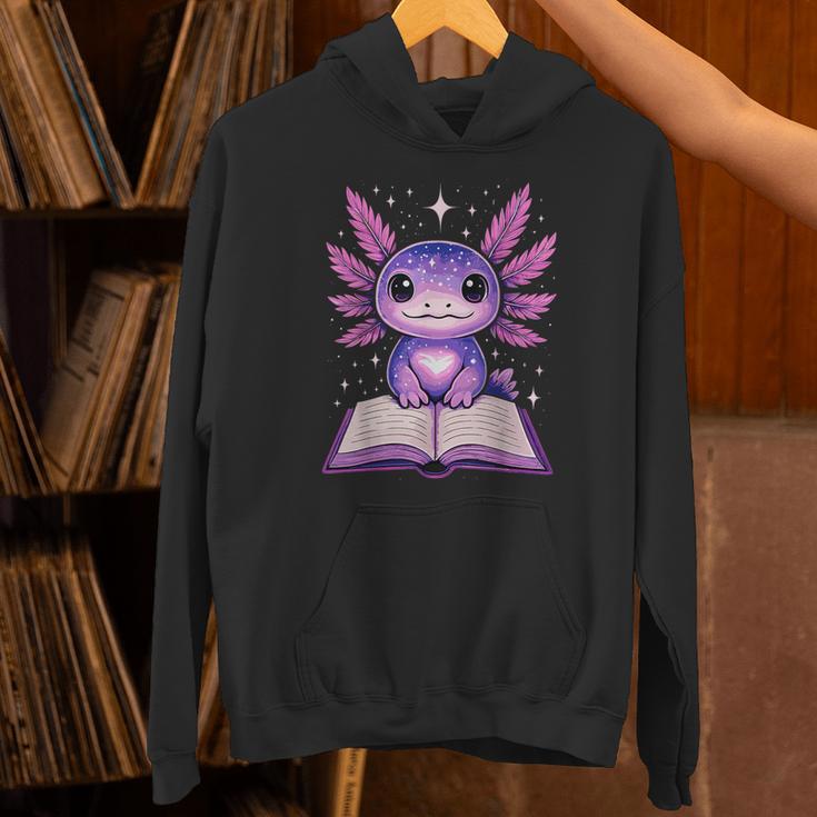 Kawaii Axolotl Cute Axolotls Reading Book Unisex Hoodie