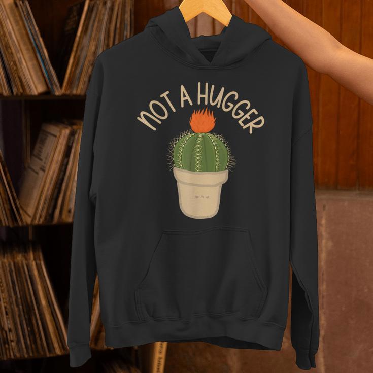 Kawaii Grumpy Cactus Not a Hugger Plant Introvert Unisex Hoodie