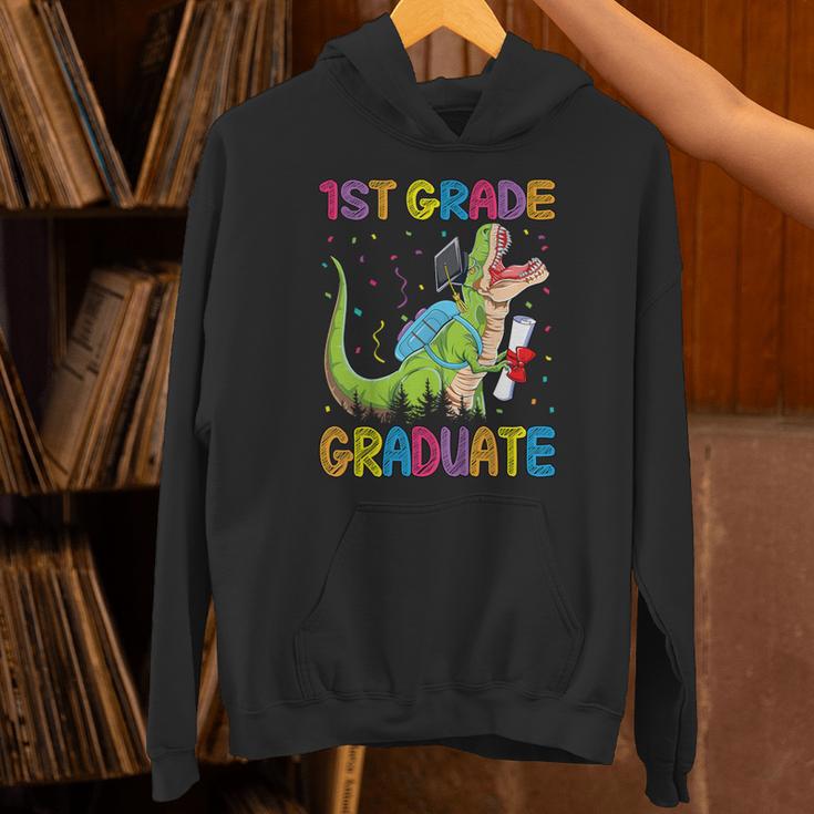 Kids 1st Grade Graduate Dinosaur Trex 1st Grade Graduation Unisex Hoodie