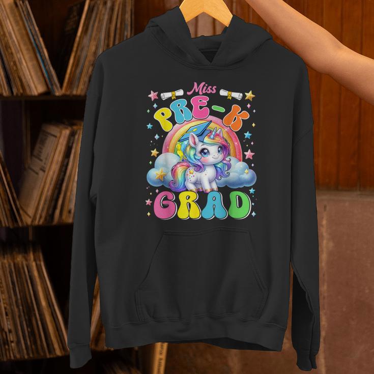Kids Miss Pre-K Grad Graduation Cute Unicorn Rainbow Girls Unisex Hoodie