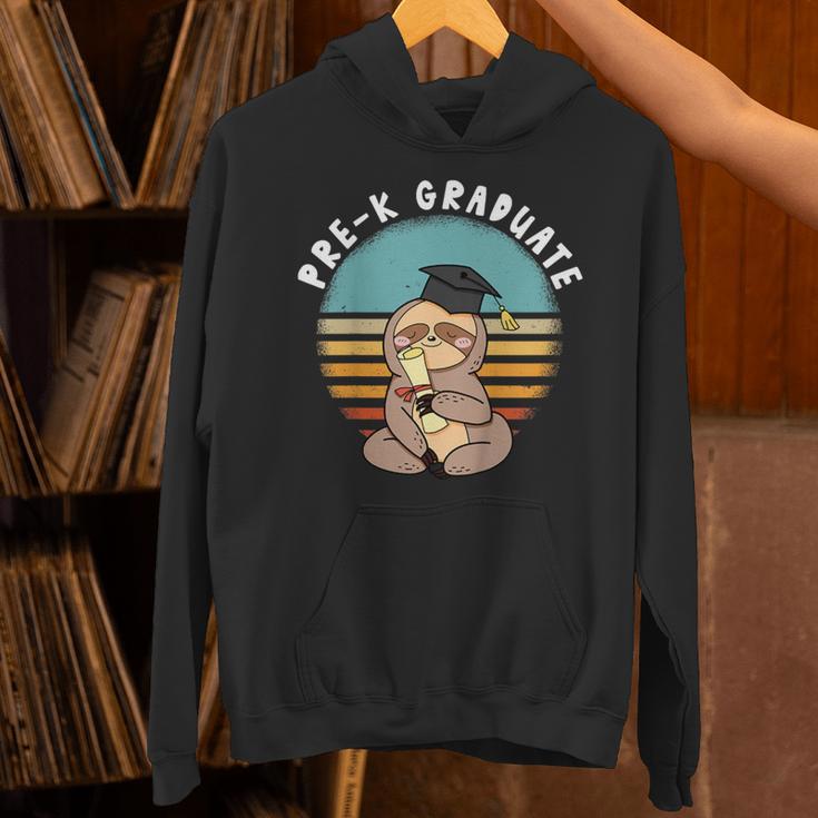 Kids Pre-K Graduate Sloth Cap And Gown Cute Preschool Graduation Unisex Hoodie