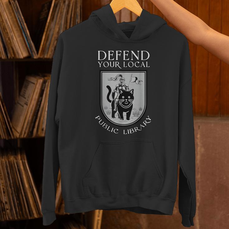Knight Cat Defend Your Public Library Book Lover Unisex Hoodie Knight Cat Defend Your Public Library Book Lover Unisex Hoodie
