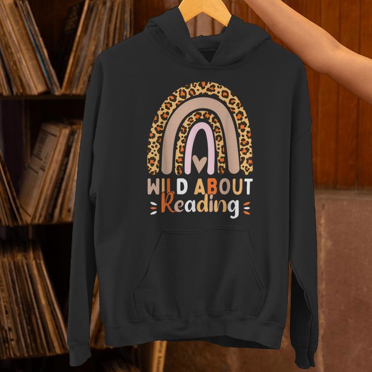Leopard Teacher Wild About Reading Books Reader Librarian Unisex Hoodie