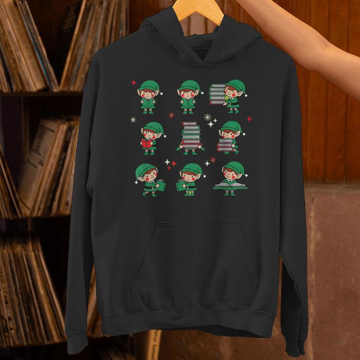 Librarian Book Lover Christmas Elf Reading Joy Unisex Hoodie