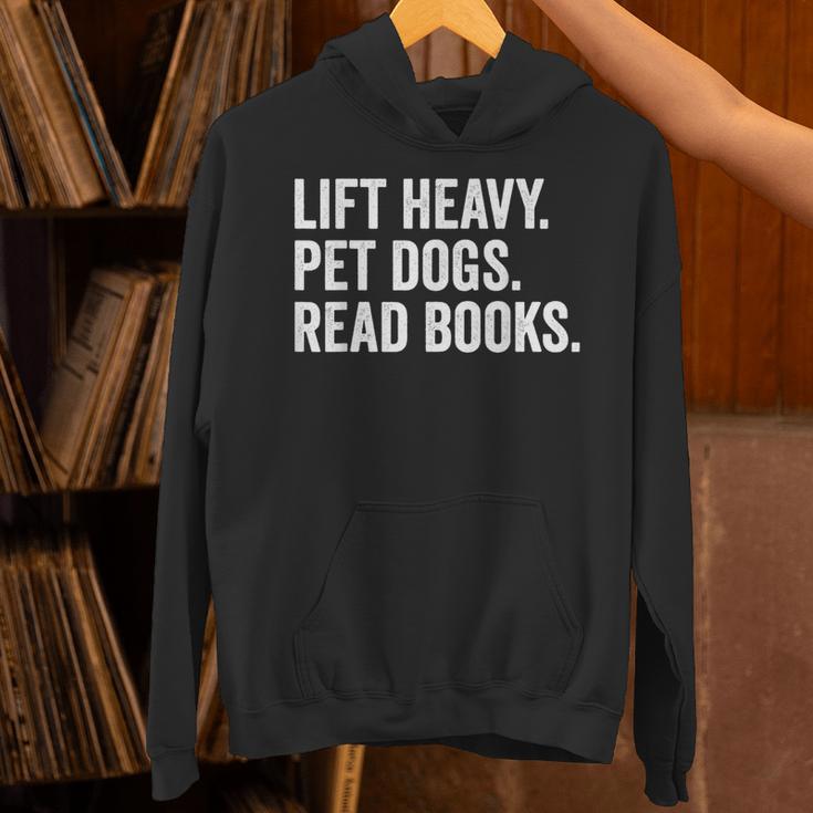 Lift Heavy Pet Dogs Read Books Gym Workout Weight Lifter Unisex Hoodie