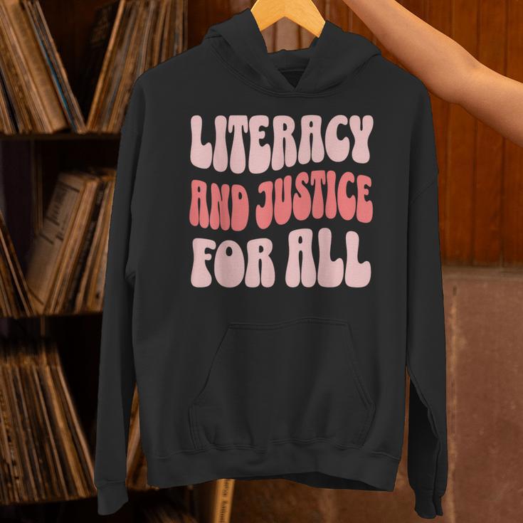Literacy And Justice For All Book Lover Unisex Hoodie