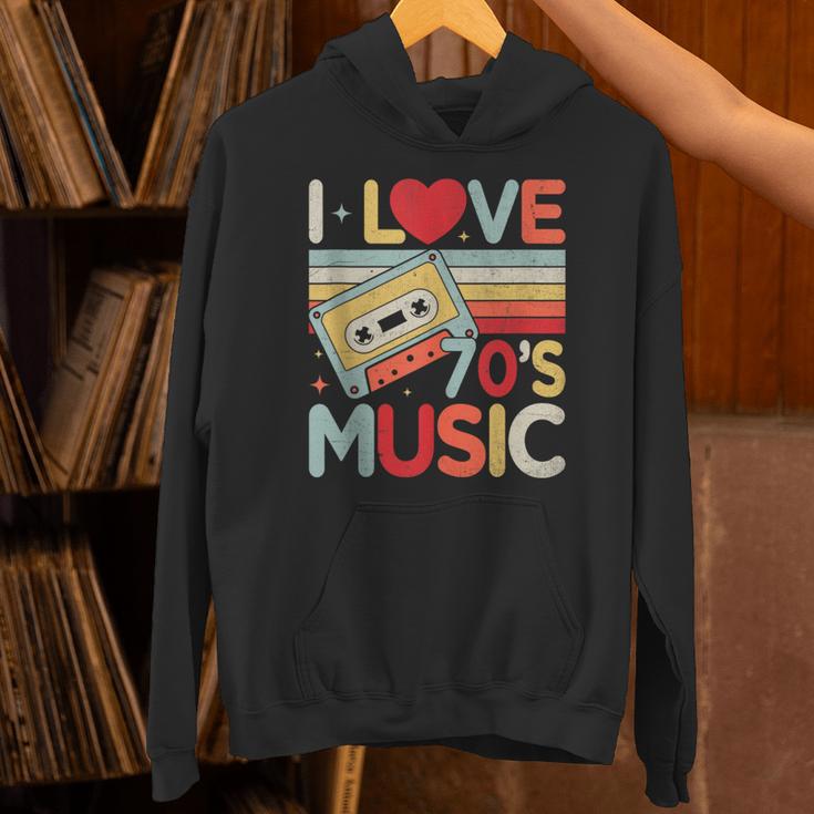 I Love 70's Music Retro Style Nostalgia Cassette 1970s Party Unisex Hoodie