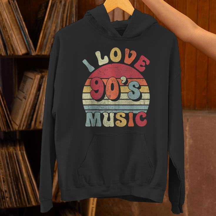 I Love 90's Music Retro Style Nostalgia Cassette 1990s Party Unisex Hoodie