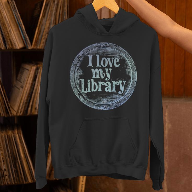 I Love My Library Medallion For Book Lover Reader Librarian Unisex Hoodie I Love My Library Medallion For Book Lover Reader Librarian Unisex Hoodie