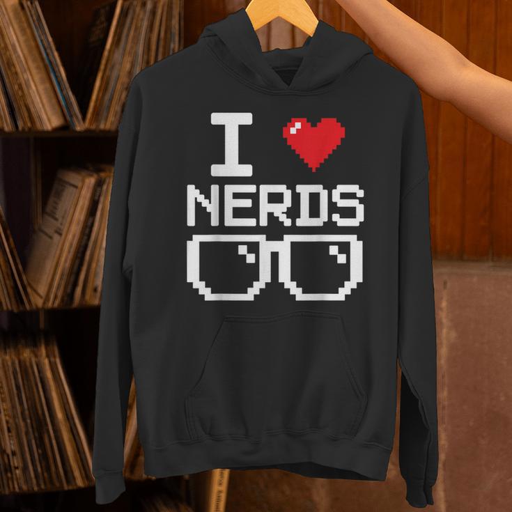 I Love Nerds I Heart Nerds For Science Book Knowledge Geeks Unisex Hoodie