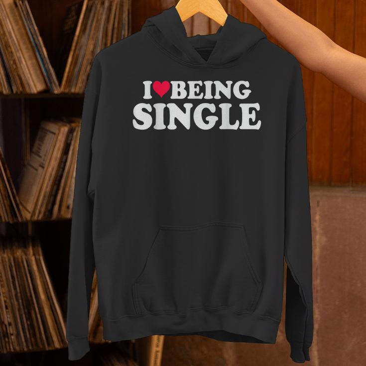 I Love Being Single Red Heart Anxious & Introvert Girl Club Unisex Hoodie