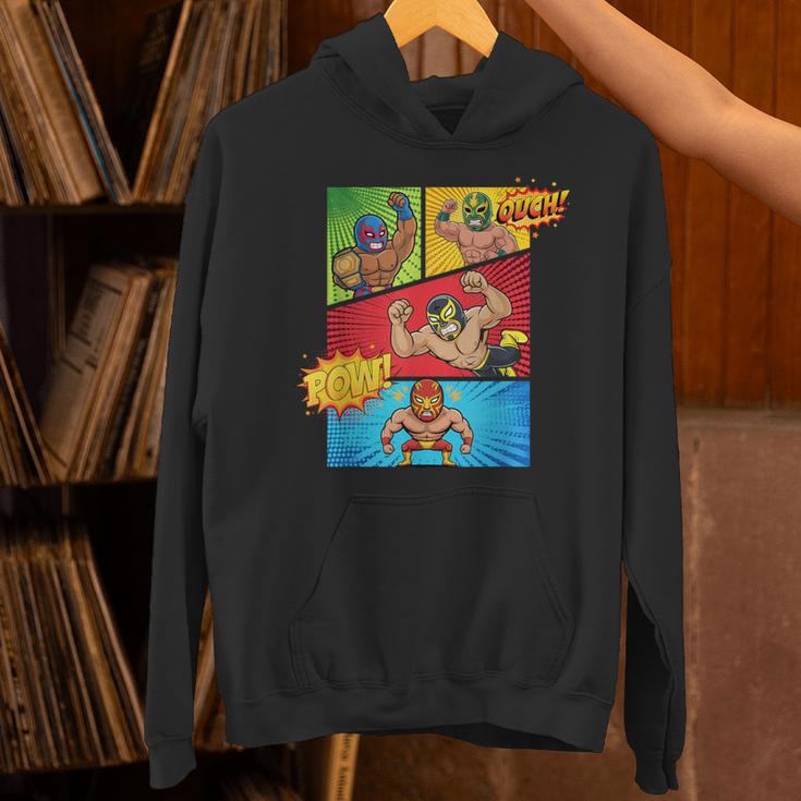 Lucha Libre Comic Book Mexican Wrestling Cartoon Wrestler Unisex Hoodie