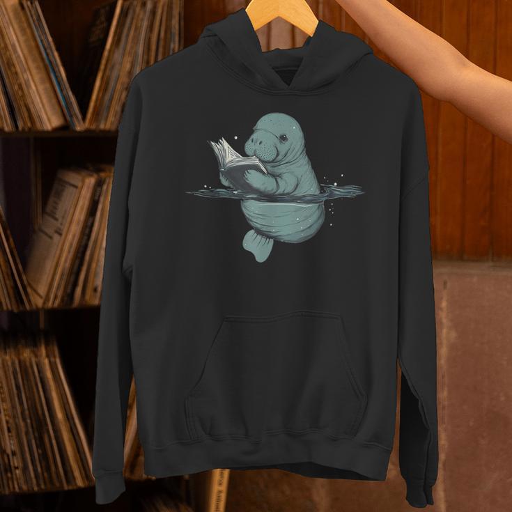 Manatee Reading Book Bookworm Manatees Ocean Animal Lover Unisex Hoodie Manatee Reading Book Bookworm Manatees Ocean Animal Lover Unisex Hoodie