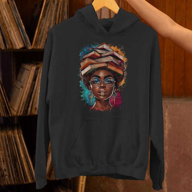 Melanin Girl Afro Book Lover Librarian Teacher Student Unisex Hoodie