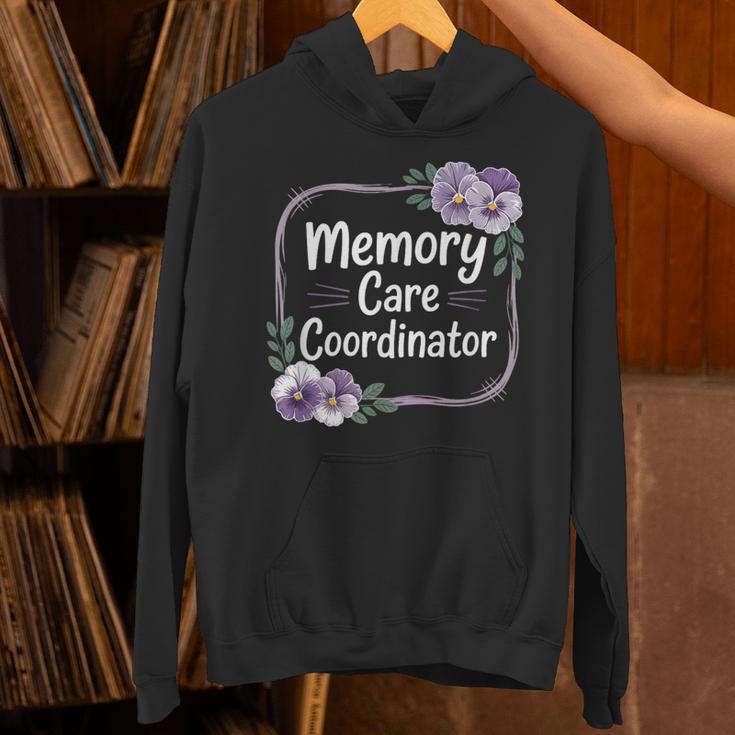Memory Care Coordinator Purple Floral Pansies Unisex Hoodie Memory Care Coordinator Purple Floral Pansies Unisex Hoodie