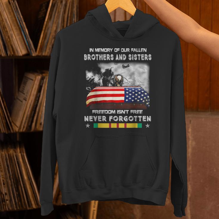In Memory Of Our Fallen Brothers Sisters Freedom Isn't Free Unisex Hoodie In Memory Of Our Fallen Brothers Sisters Freedom Isn't Free Unisex Hoodie