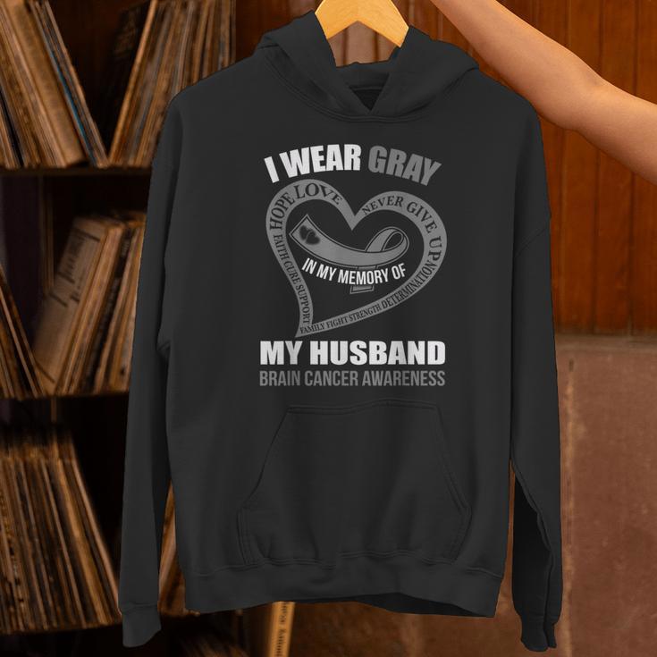 In My Memory Of My Husband BRAIN CANCER AWARENESS Unisex Hoodie
