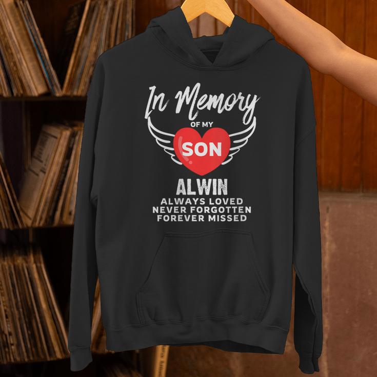 In Memory Of Son Alwin Customized Personalized Memorial Unisex Hoodie In Memory Of Son Alwin Customized Personalized Memorial Unisex Hoodie