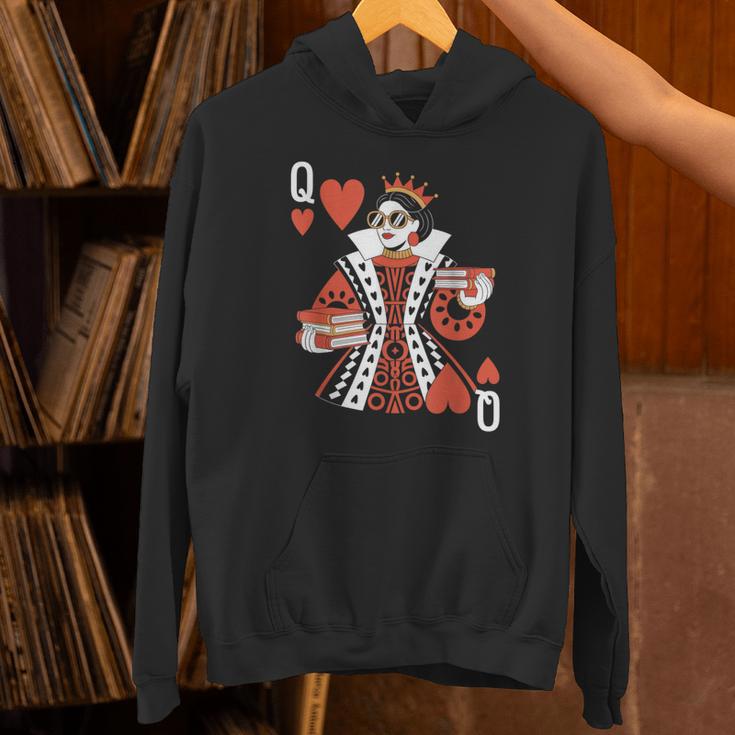 Modern Queen Of Hearts Book Lover Reading Novels Romantasy Unisex Hoodie Modern Queen Of Hearts Book Lover Reading Novels Romantasy Unisex Hoodie