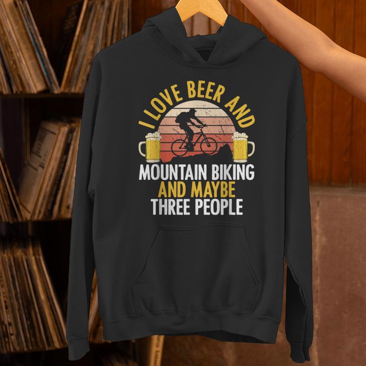 Mountain Biking Beer Drinking Introvert Sayings For Cyclist Unisex Hoodie
