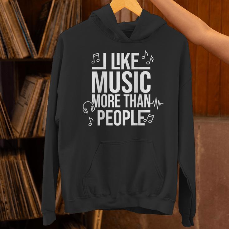 I Like Music More Than People Music Lover & Introvert Unisex Hoodie