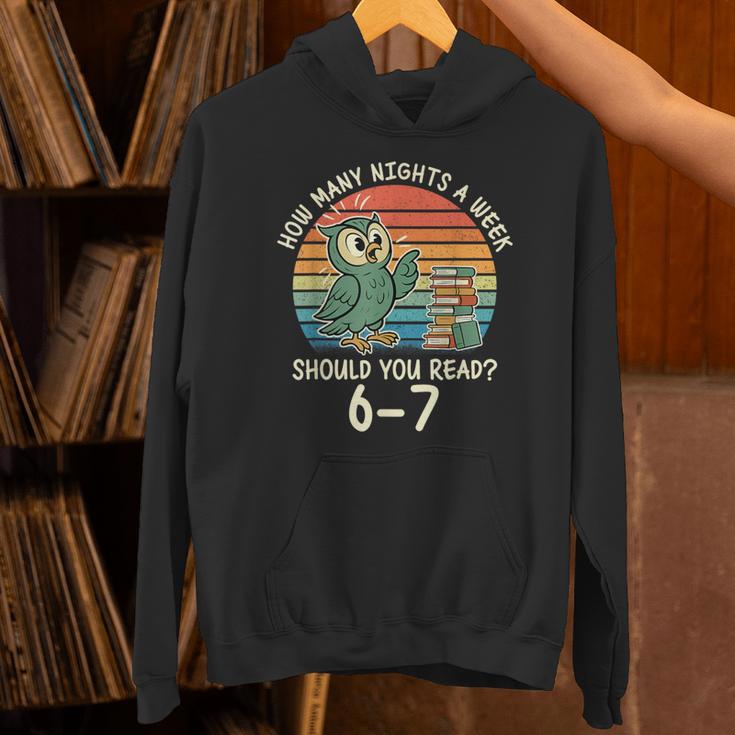 How Many Nights a Week Should You Read 67 Book Reading Meme Unisex Hoodie How Many Nights a Week Should You Read 67 Book Reading Meme Unisex Hoodie