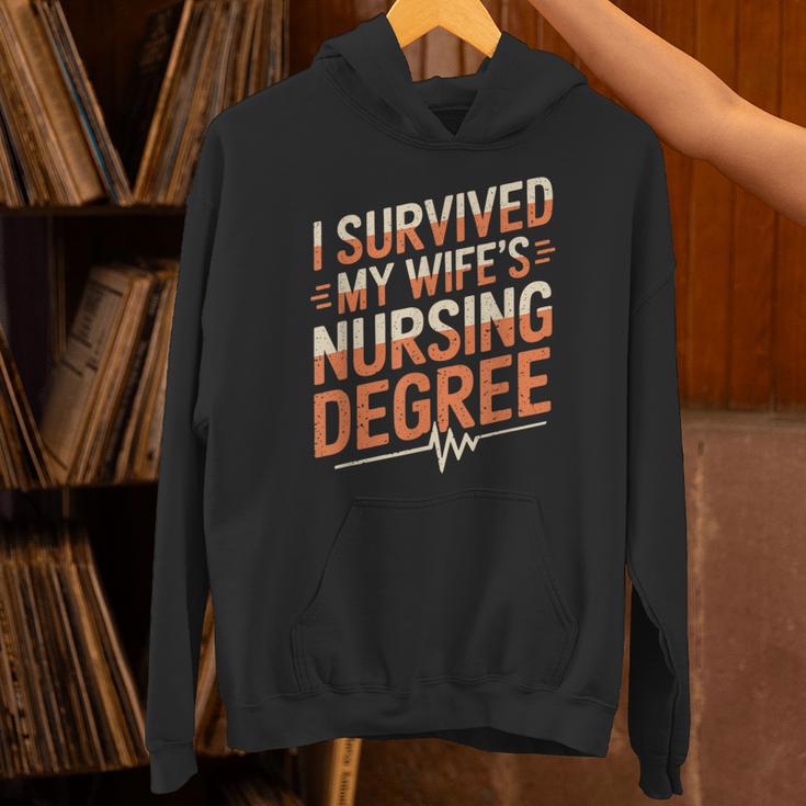 Nurse Graduation I Survived My Wife'S Nursing Degree Nurse Unisex Hoodie