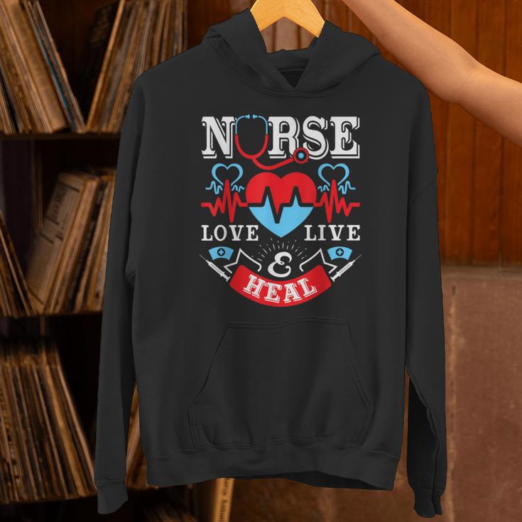 Nurse Live Love Heal Graduation Appreciation Valentines Day Unisex Hoodie