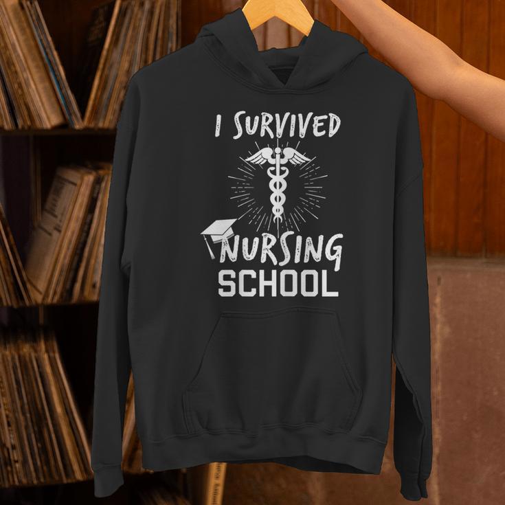 Nursing School Graduation Shirt I Survived RN Gift Unisex Hoodie